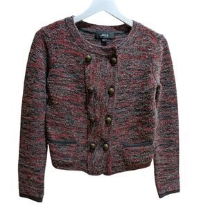 Jill By Jill Stuart Women's Double Breasted Buttoned Tweed Coat Size S